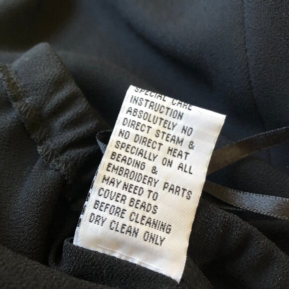 Karen Miller Vintage 80's Black Maxi Skirt BEADED PLEAT - Picture 7 of 16